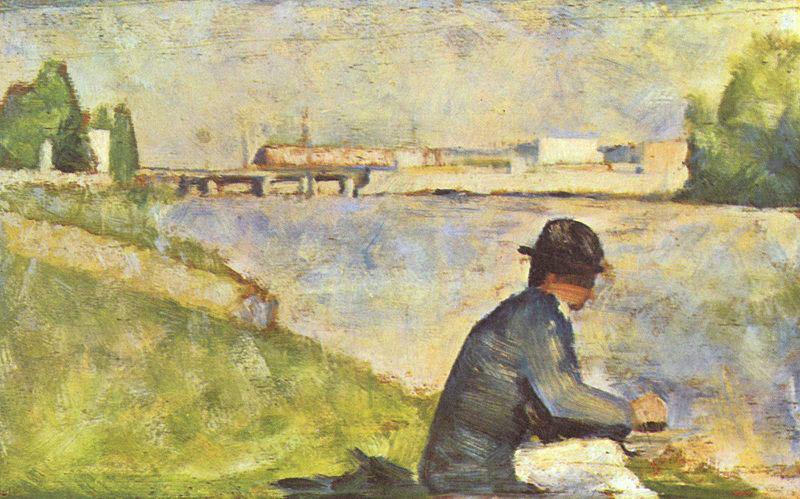 Georges Seurat Sitzender Mann oil painting image